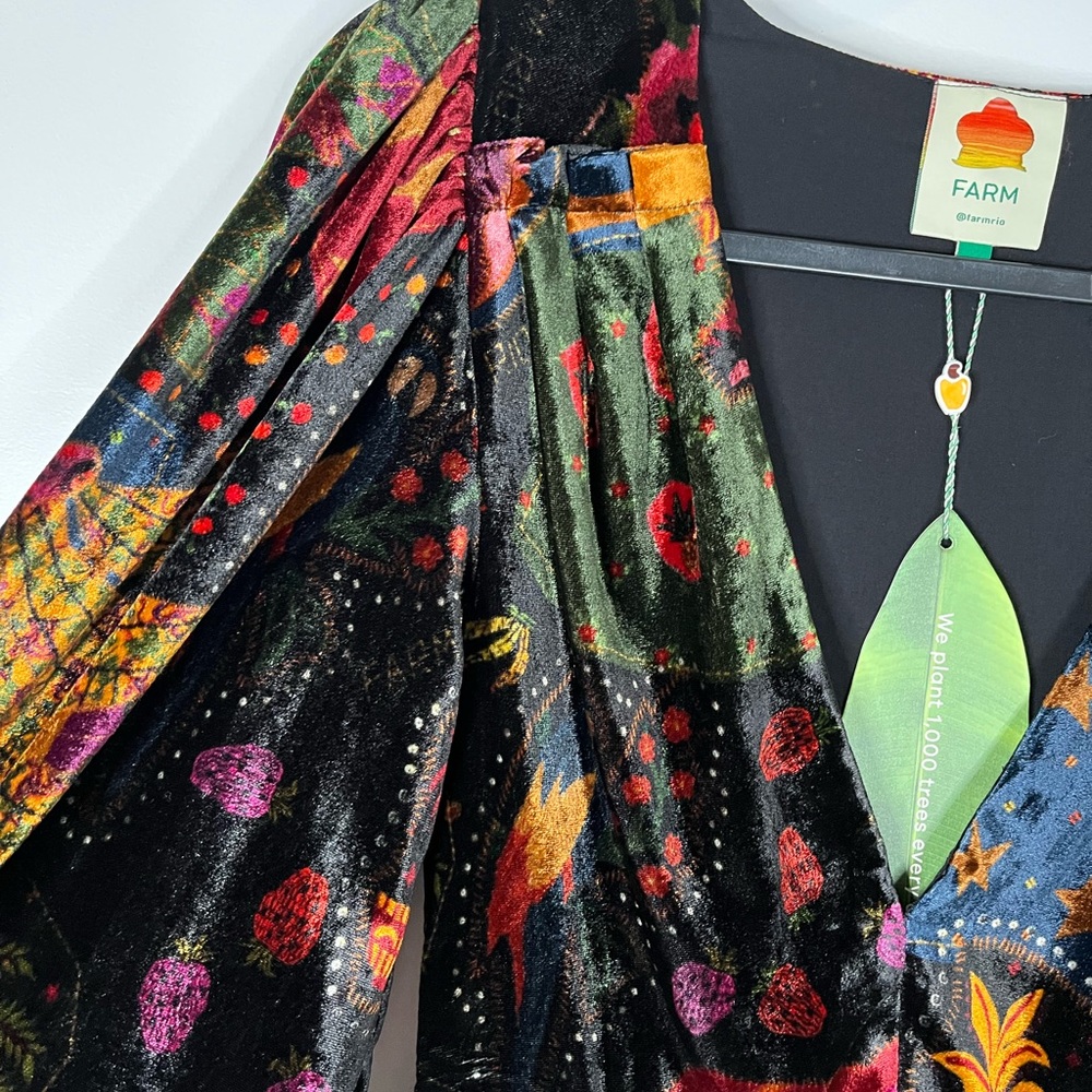Farm Rio Crazy‎ Mix Velvet Mini Dress - Picture 8 of 14